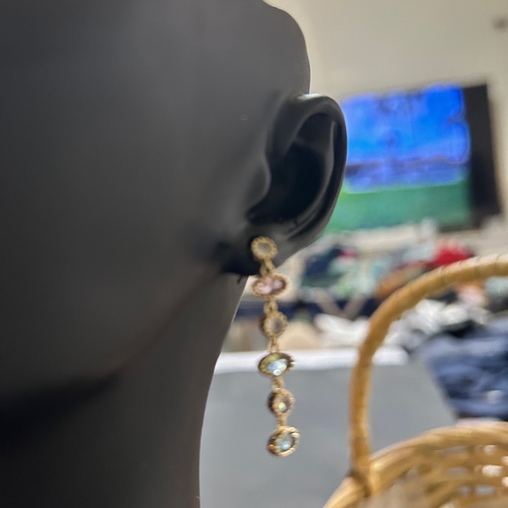 Touchstone Chic Gold and Multi-Color Drop Earrings